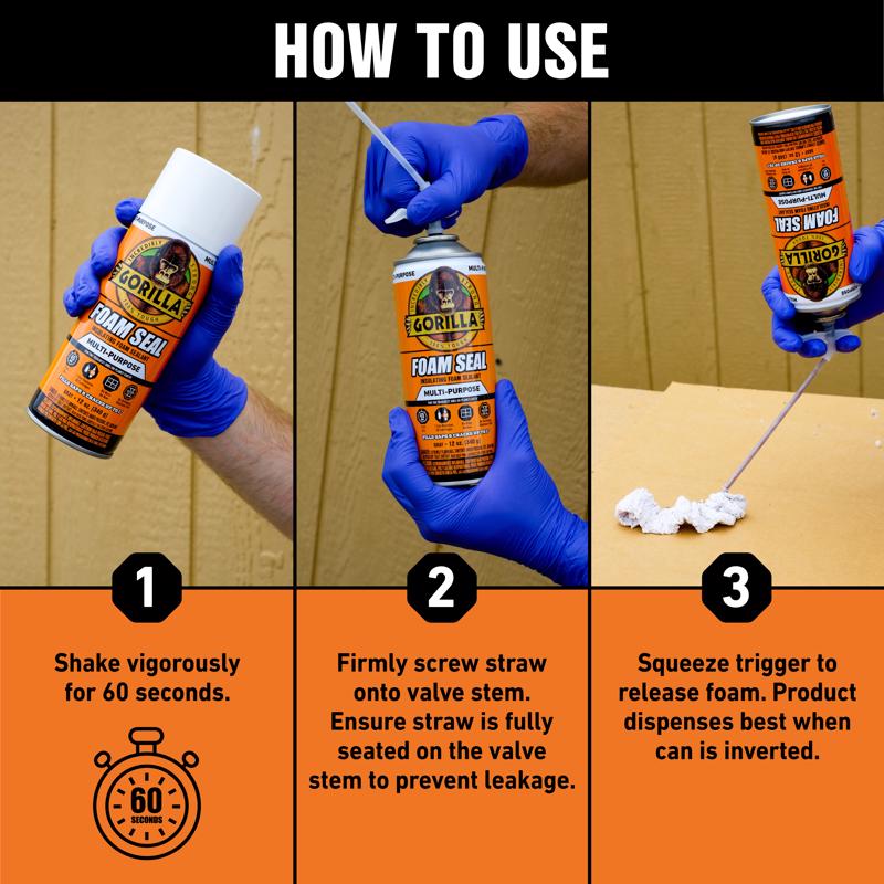 How to use Gorilla Glue Gray Foam Seal Multipurpose Insulating Sealant 112361 