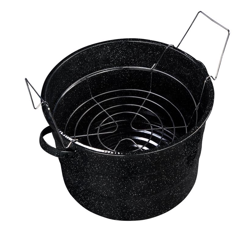 Top view of the Granite Ware 21-1-2 Qt. Canner with Jar Rack F0707