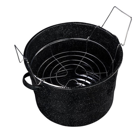 Top view of the Granite Ware 21-1-2 Qt. Canner with Jar Rack F0707