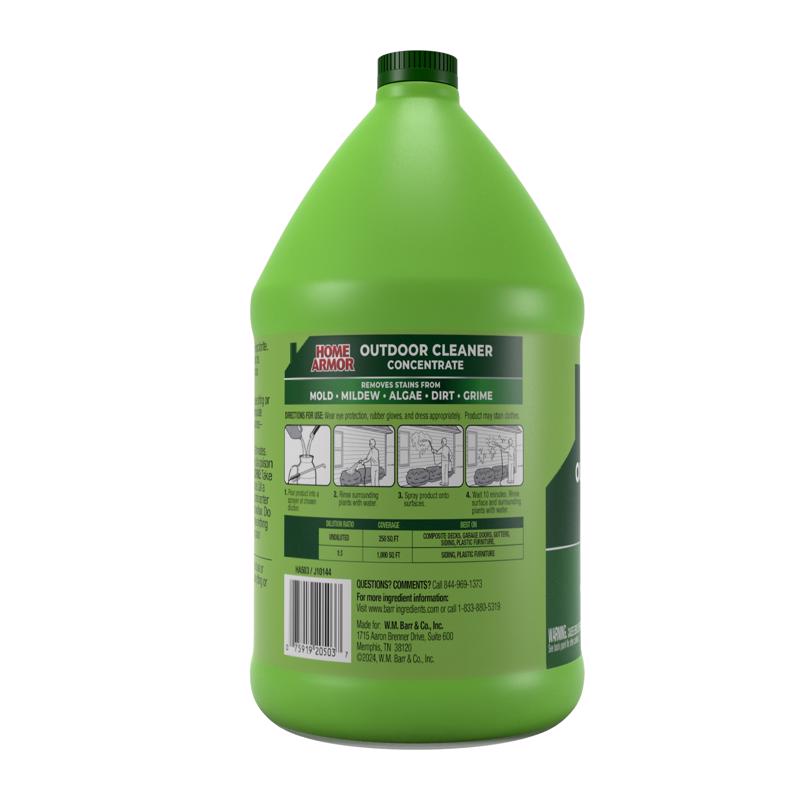 Back label of Home Armor outdoor cleaner concentrate on a white background