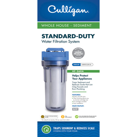 Culligan Whole House Sediment Filter Clear Housing HF-360A