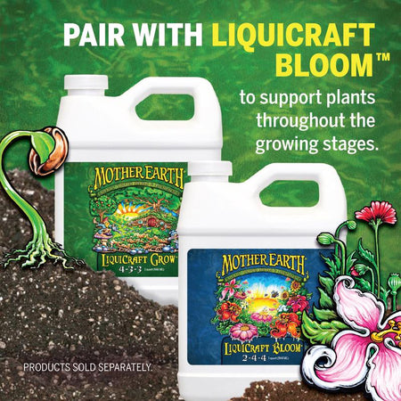 Mother Earth LiquiCraft Grow All Plant 4-3-3 Plant Fertilizer Quart HGC733932-3