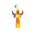 Ghost-shaped inflatable with orange and yellow colors on a white background