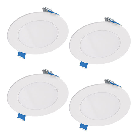 Halo HLB Lite Matte White 4 in. W LED Canless Recessed Downlight 4-Pack HLBSL4069FS354P