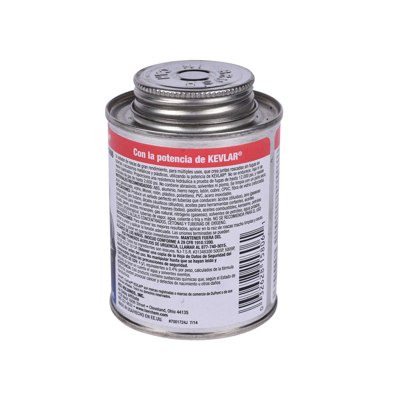 Hercules Megaloc Blue Thread Sealant back label on can.