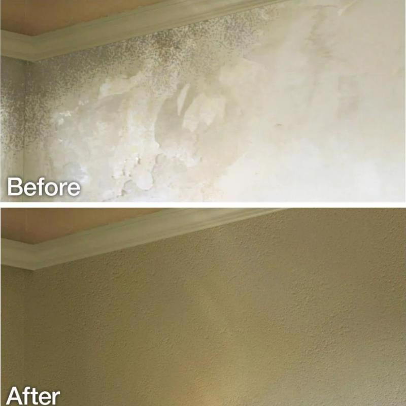 Homax Knockdown Spray Texture Water-Based Before and After Photo