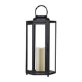 Alpine 18 in. Glass/Plastic Decorative Flameless Lantern Black IVY104HH-L