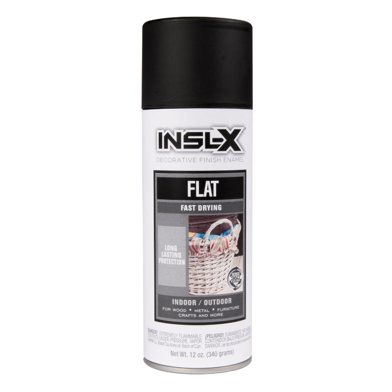 Can of Insl-X Decorative Spray Paint Flat Finish on a white background