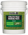 White bucket of INSL-X Athletic Field Marking Paste with green label