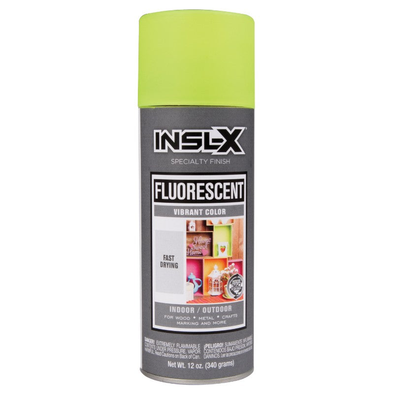 Insl-X fluorescent spray paint can on a white background