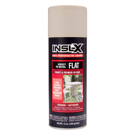 INSL-X flat spray paint can on a white background