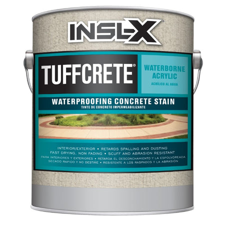 Tuffcrete waterproofing concrete stain can with INSL-X branding on a white background