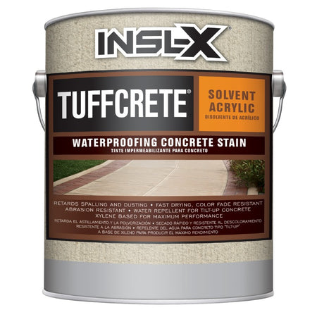 Tuffcrete waterproofing concrete stain can with INSL-X branding on a white background
