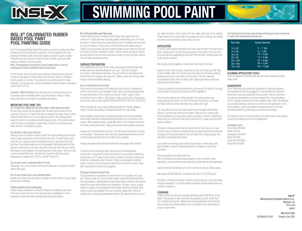 Pool Painting Guide for Insl-X Chlorinated Rubber Based Pool Paint
