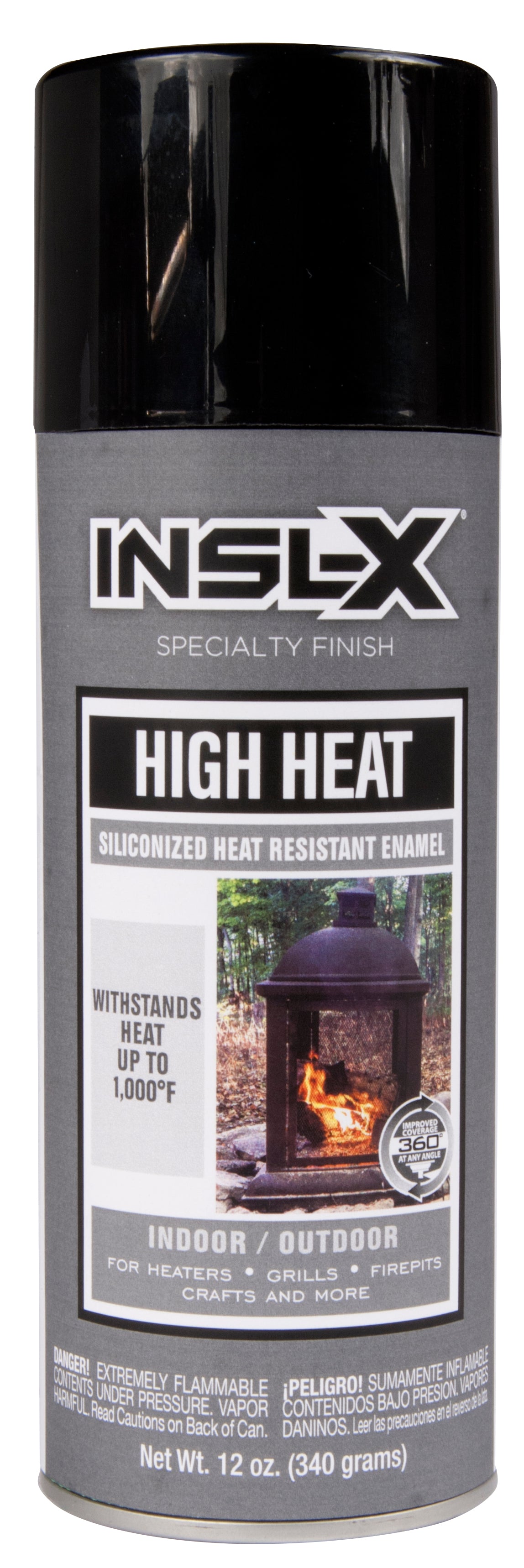 Insl-X High Heat Spray can in black on a white background