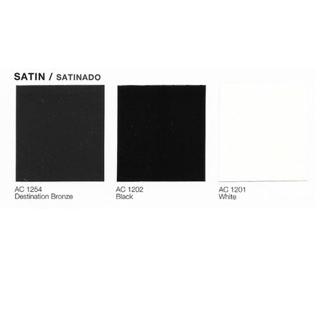Color swatches for Insl-X Rust Preventative Spray Paint labeled 'Satin' with three black squares labeled AC 1254, AC 1202, and AC 1201.