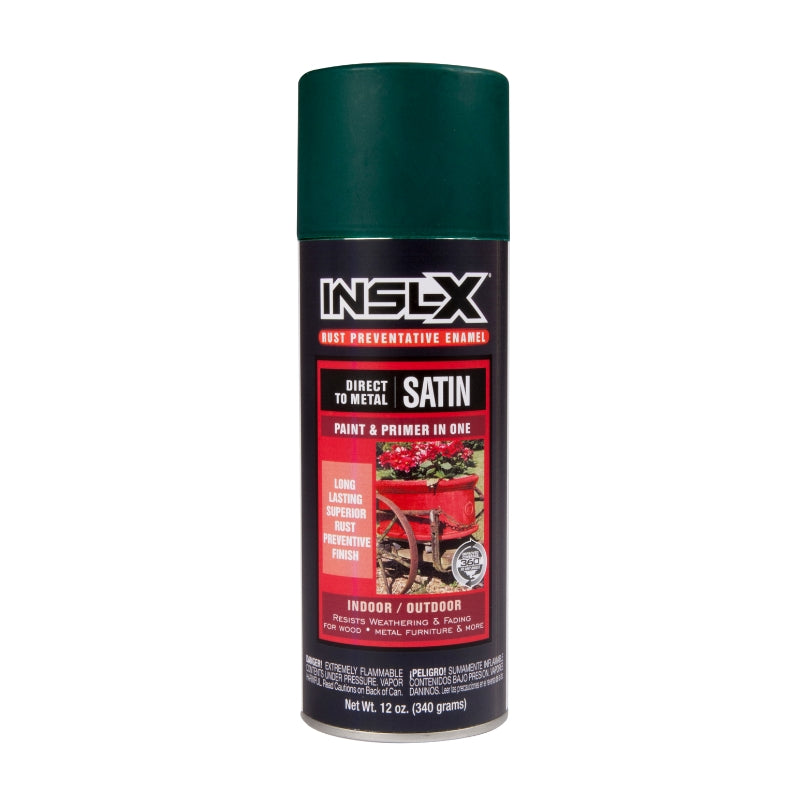 INSL-X satin enamel spray paint can on a white background