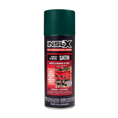 INSL-X satin enamel spray paint can on a white background