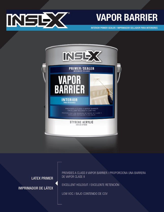 INSL-X Vapor Barrier paint can on a dark background