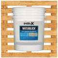 White 5 gallon bucket of INSL-X Waterblock on a wooden pallet
