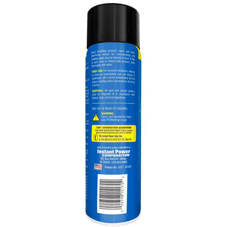Instant Power Foaming Spray Label Disposal and warning instructions