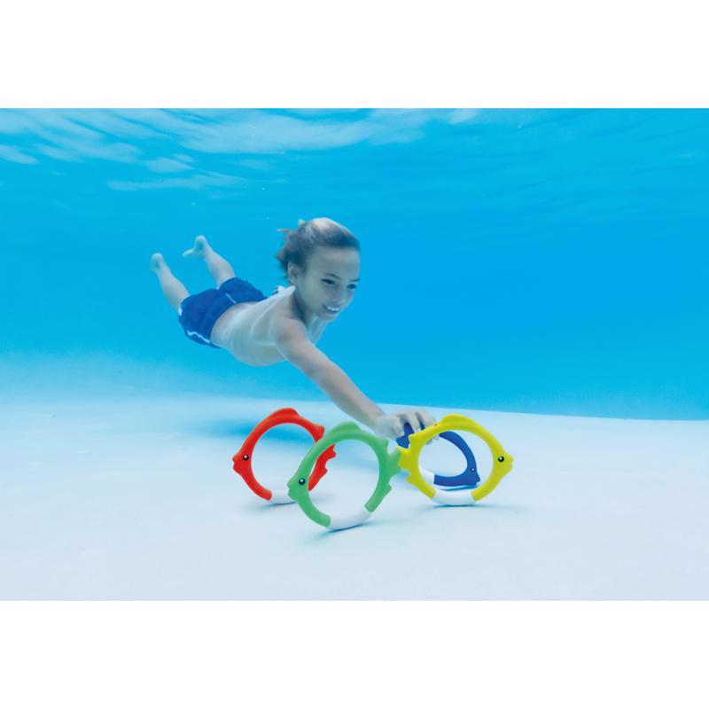 Intex Assorted Plastic Fish Ring Pool Diving Toy 55507E-1