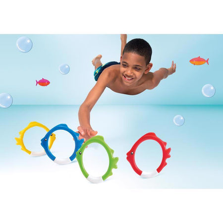 Intex Assorted Plastic Fish Ring Pool Diving Toy 55507E-2