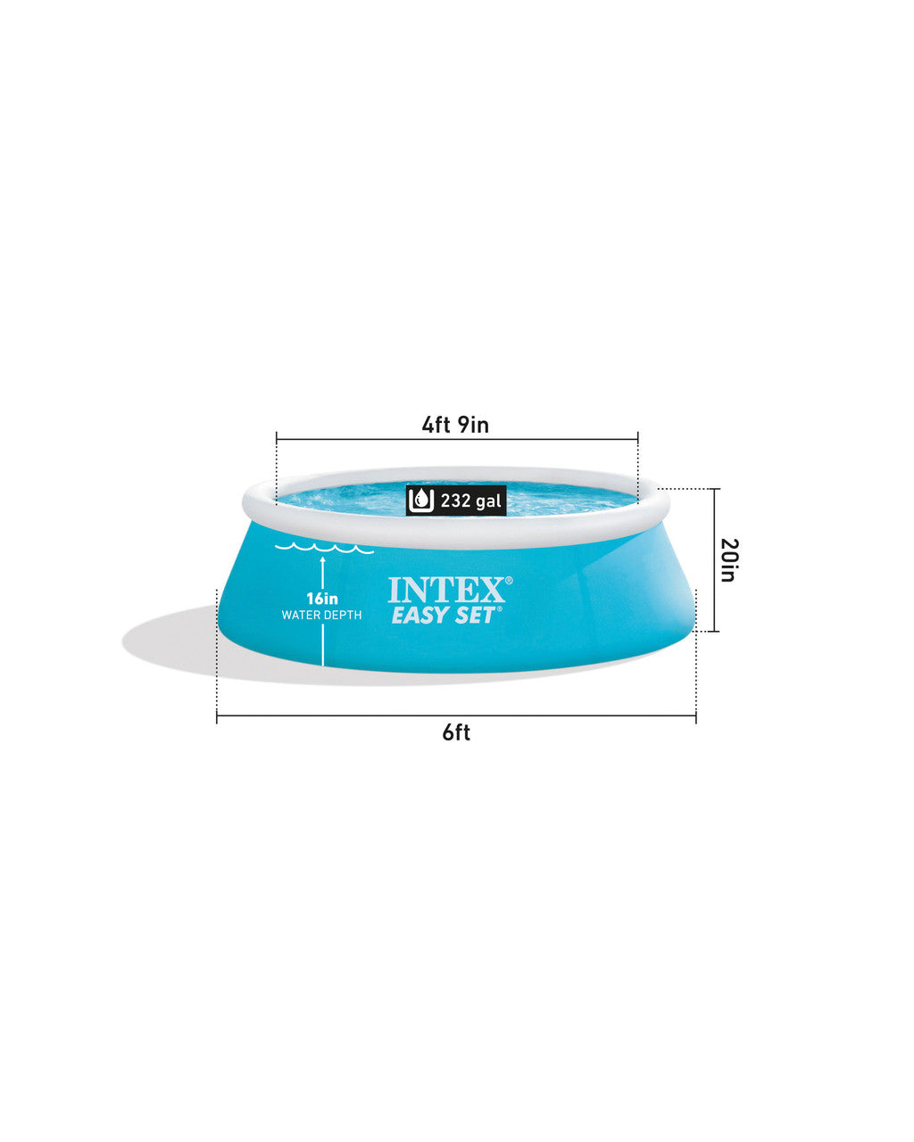 Intex Easy Set 3-Ft 232-Gal Round Inflatable Pool 28101EH-1