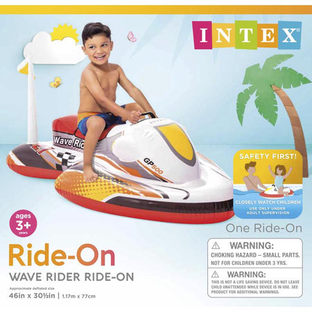Intex Multicolored Vinyl Inflatable Wave Rider Pool Float 57520EP package label
