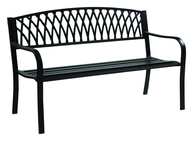 Living Accents Black Cast Iron Grass Back Park Bench KMS620G