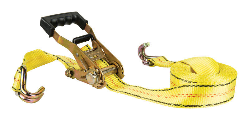 Keeper 2 in. W X 27 ft. L EZ Release Ratchet Tie Down with Double J-Hooks 04605