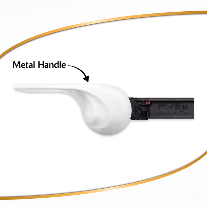 Korky StrongARM Handle & Lever, Classic White 6062BP close up view of handle