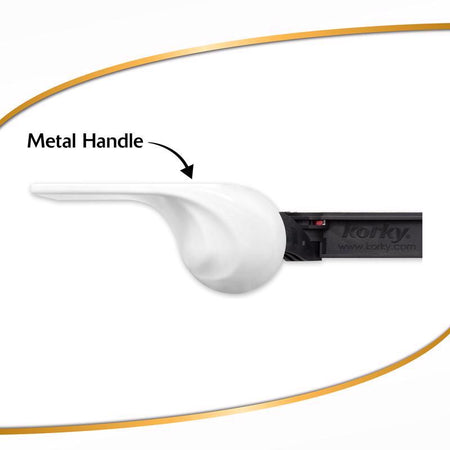 Korky StrongARM Handle & Lever, Classic White 6062BP close up view of handle