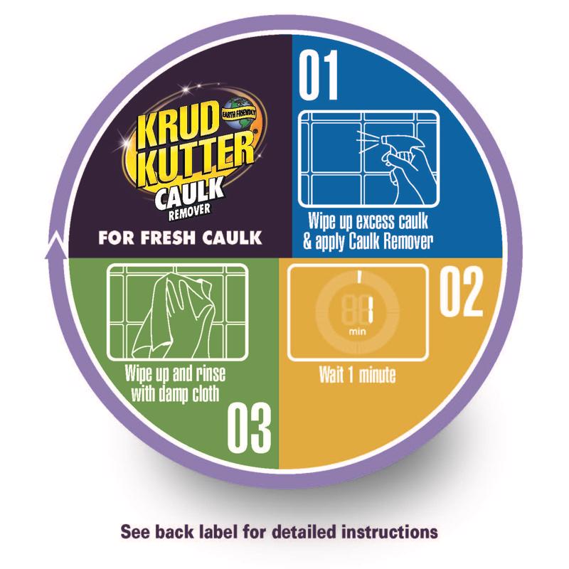 Krud Kutter Caulk Remover container with usage instructions on a white background