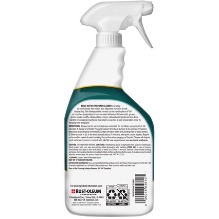 Krud Kutter PrePaint Cleaner back label on a white background