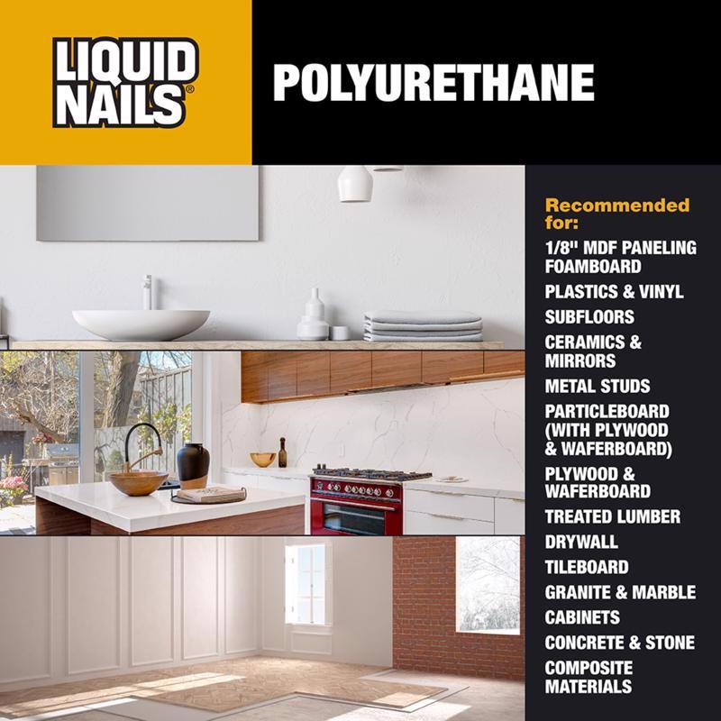 Liquid Nails 10 Oz Ultra Duty Poly LN-950 Where to Use Infographic