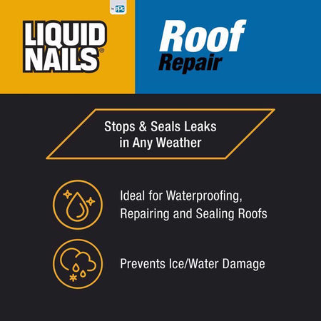 Liquid Nails Tough Repair Black Roof Repair Sealant Product Features