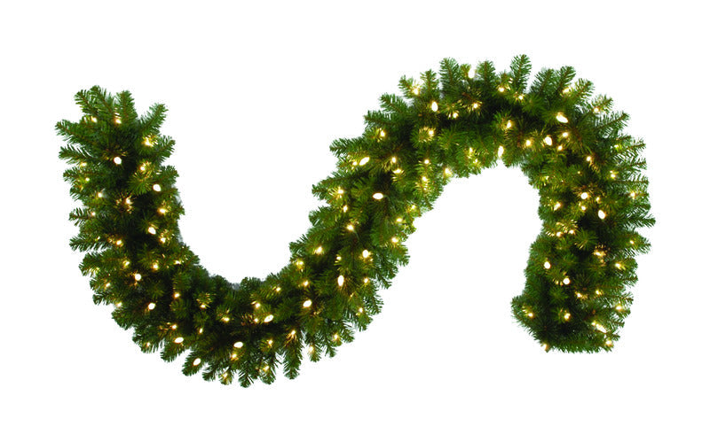 Celebrations Platinum 14 in. D X 9 ft. L LED Prelit Warm White Mixed Pine Garland MPGARL-9WAC6WWA - Box of 4