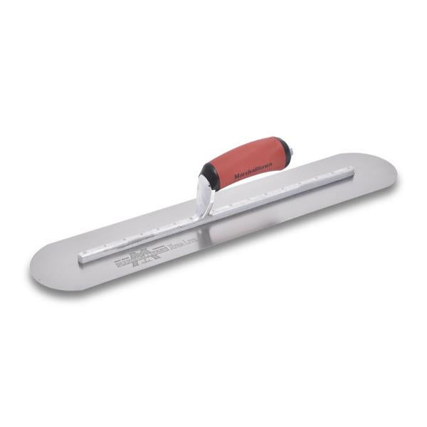 Marshalltown Fully Rounded High Carbon Steel Finishing Trowel w/Curved DuraSoft® Handle
