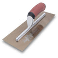 Marshalltown Golden Stainless Steel Finishing Trowel with DuraSoft® Handle on white background