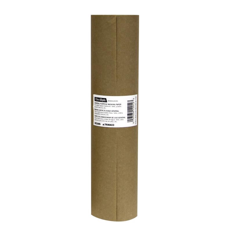 Roll of masking paper on a white background.
