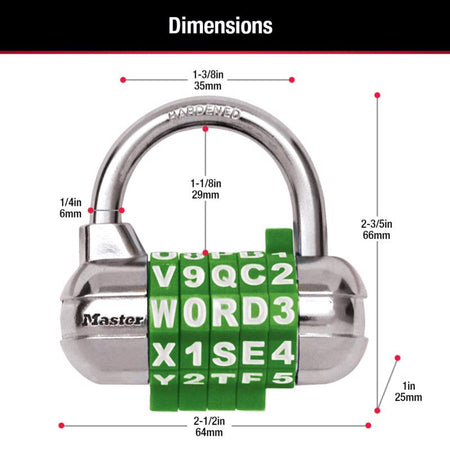 Master Lock Key Dimensions Master Lock Password Plus Combo Lock 1534D at Low Prices ...