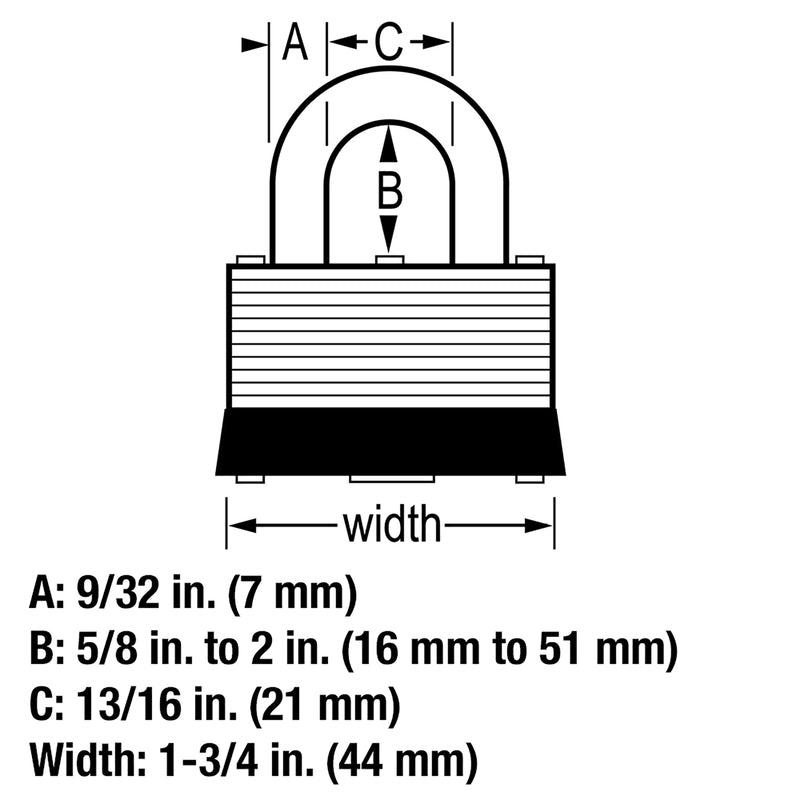 Master Lock 510D measurements