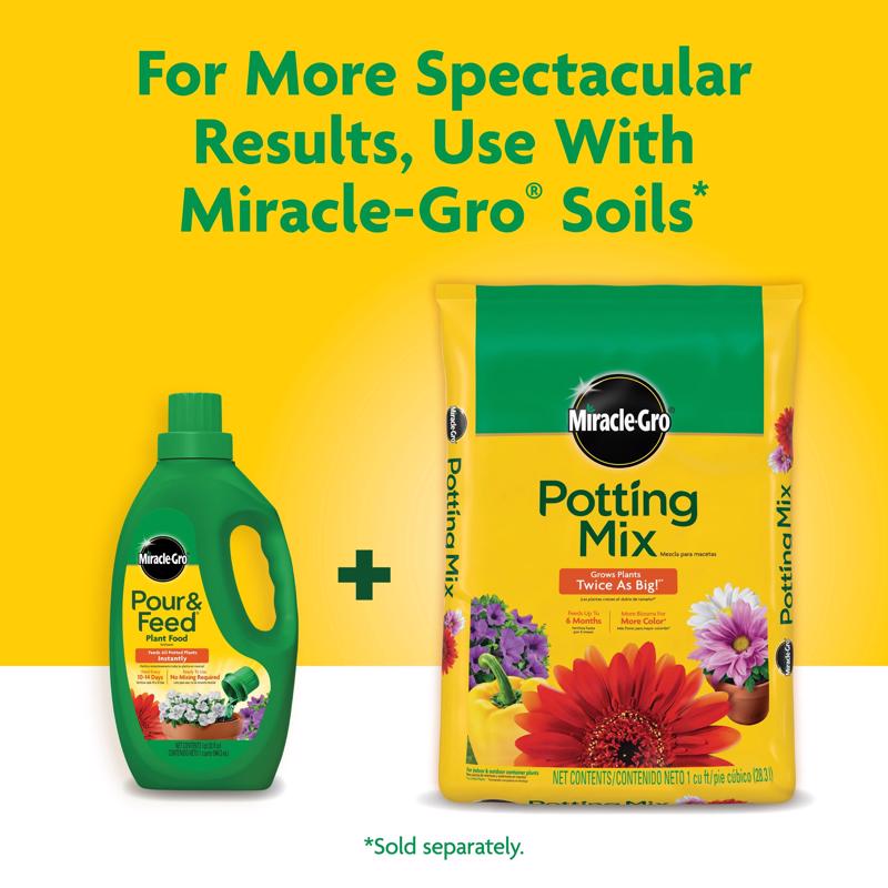 Miracle-Gro Pour & Feed Plant Food for best results use with Miracle-Gro Potting Mix