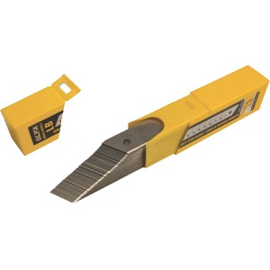 OLFA LB-50B 18mm 8-pt Silver Heavy-Duty Snap-Off Blade 50-Pack on a white background