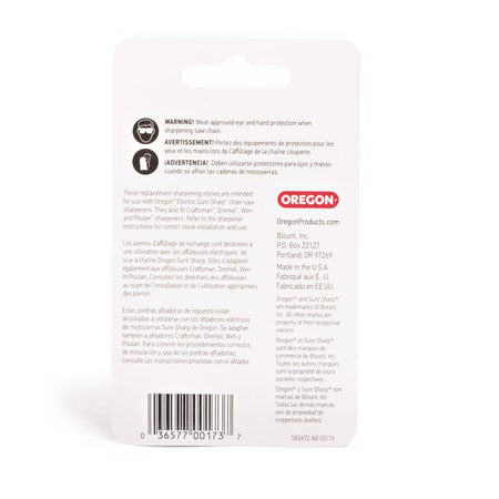 Oregon Sure Sharp 7/32" Replacement Sharpening Stones 28841 back product label