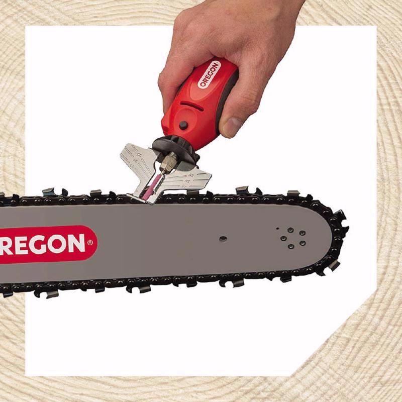 Using the Oregon Sure Sharp 7/32" Replacement Sharpening Stones 28841 on a chainsaw blade