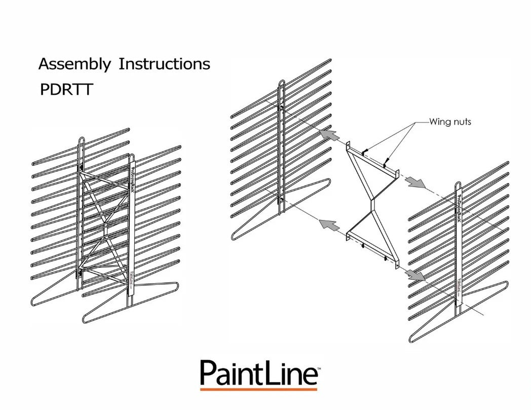 Assembly instructions for the PaintLine PDRTT drying rack