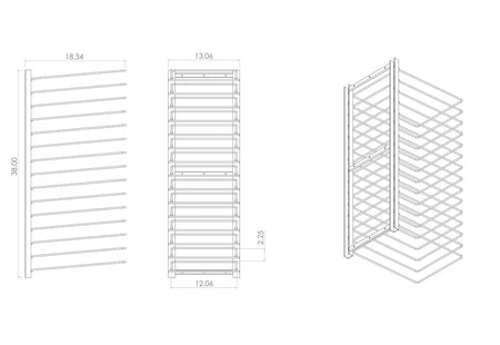 Technical drawing of the PaintLine PDRWM unit with dimensions on a white background