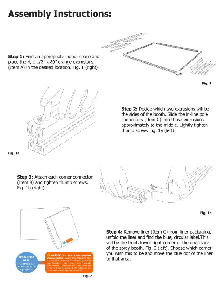 Assembly instructions for the PaintLine PJSB with step-by-step diagrams and text.